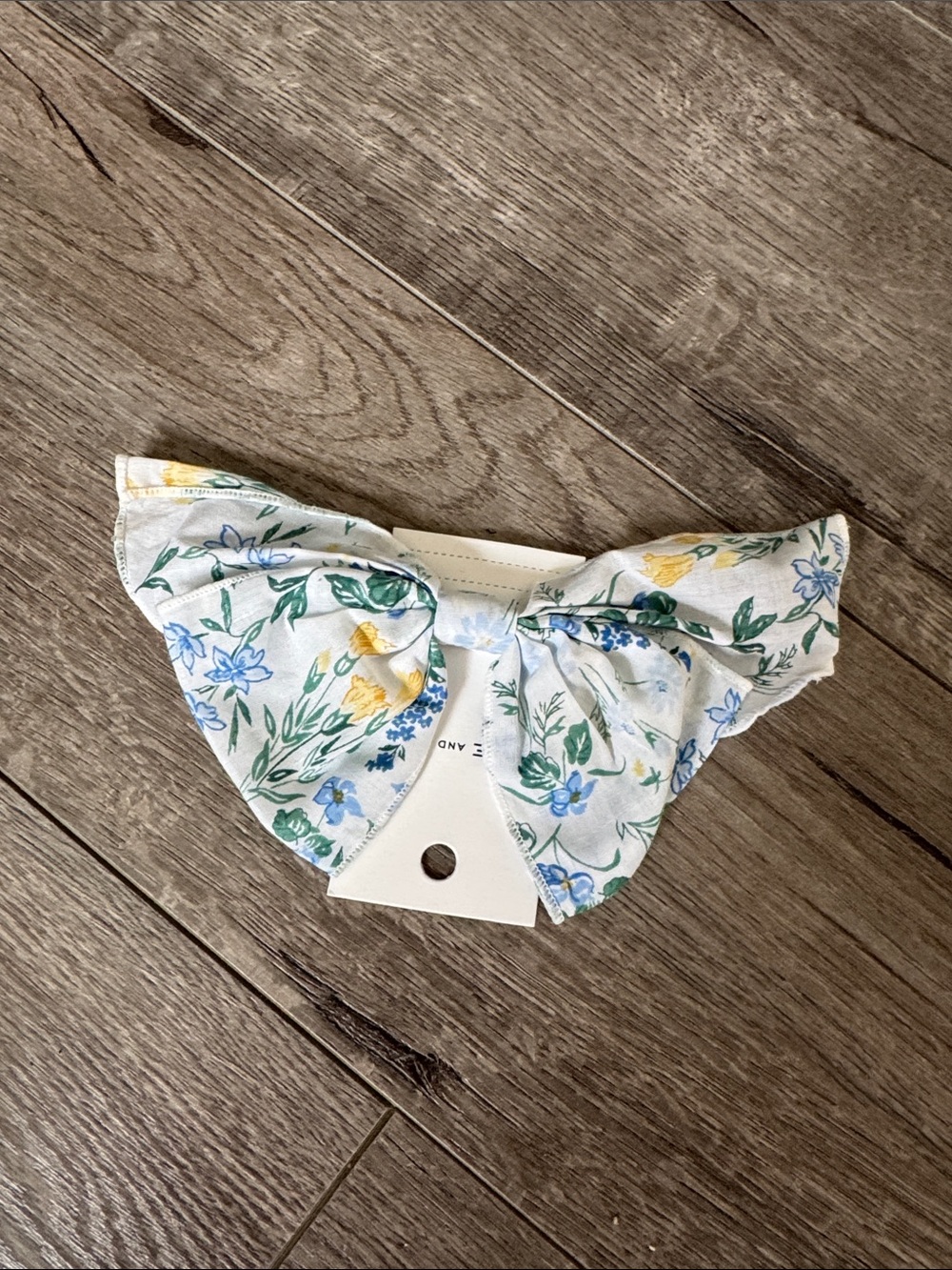 Janie and Jack Floral Bow Barrette in White with Blue, Green & Yellow
